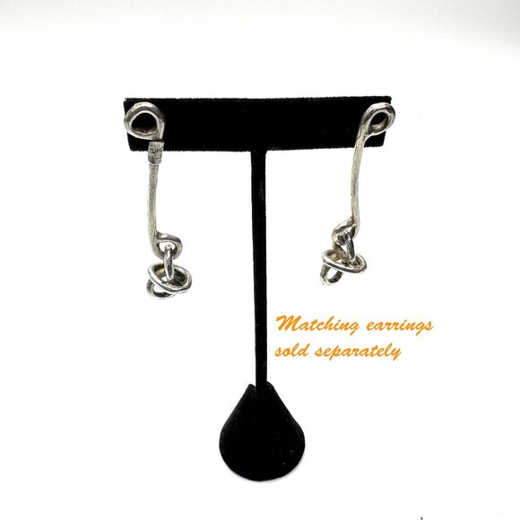 1990s Modernist 22" Turkish Sterling Silver Knot Necklace — EUC - Picture 8 of 9